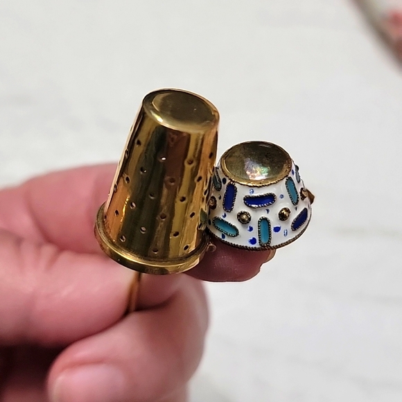 Cloisonne Enamel tea strainer MCM Russian - Picture 6 of 12